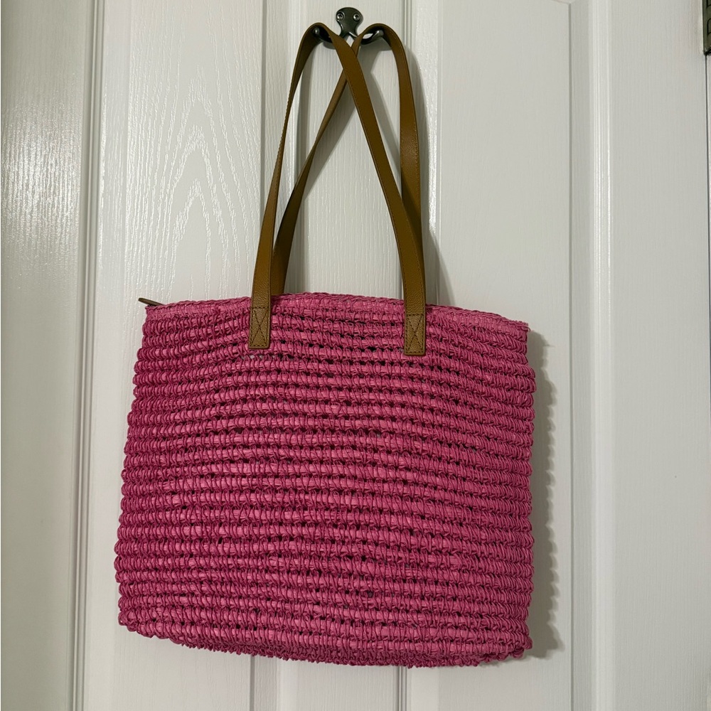 Talbot’s Pink Woven Straw Tote - NWT.